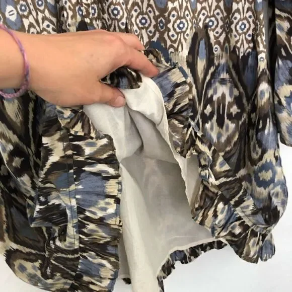 Sanctuary Silk Ikat Bell Sleeve Dress - Picture 7 of 8